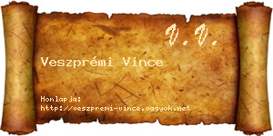 Veszprémi Vince névjegykártya